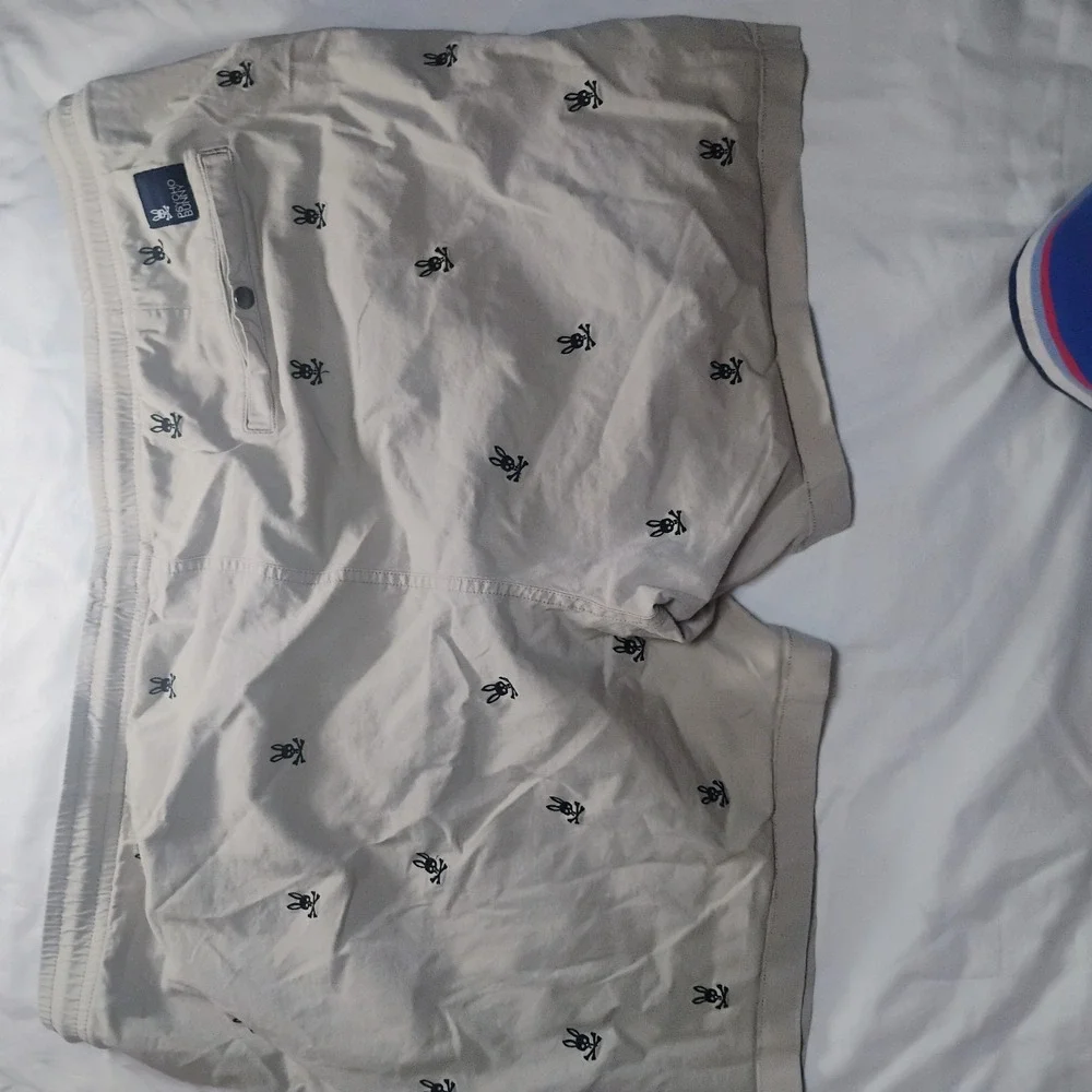 Psycho Bunny Men's Isles Embro Stretch Waist Chino Shorts Sandstone Sz XXL (3XL)